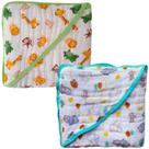 Kit 2 Toalhas de Banho Bebê Enxoval Fralda Soft com Capuz Algodão Menino Menina Kit 2 Toalhas de Banho Bebê Enxoval Fralda Soft com Capuz Algodão Menino Menina