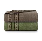 Kit 2 Toalhas De Banho Bloom 100% Algodão Marrom E Verde - Nicks Moda Casa