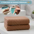 Kit 2 Toalhas De Banho Listra Caneladas Premium Felpudas Alta Absorção Extra Macio Kit 2 Toalhas De Banho Listra Caneladas Premium Felpudas Alta Absorção Extra Macio