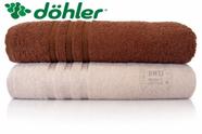Kit 2 Toalhas de Banho Macia Dohler Priori 340g/m² 65cmx130cm 100% Algodão