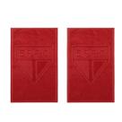 Kit 2 Toalhas de Rosto e Mão Aveludada 100% Algodão Time São Paulo Vermelho Buettner