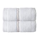 Kit 2 Toalhas de Rosto Lázio 48x90CM 500g-m2 Branca e Rosé Kacyumara