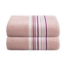 Kit 2 Toalhas Vegas Banho Bordado com Listras 62cmX130cm