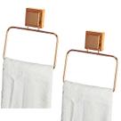 Kit 2 Toalheiro Argola 18cm Suporte Porta Toalha Rosto Com Ventosa Banheiro Rose Gold - Future