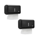 Kit 2 Toalheiro Papel Toalha Lavar Mãos Higiênico Sensor Inox Automático Economia Trava Segurança Banheiro Cozinha Restaurante Salão Barbearia