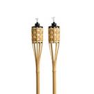 Kit 2 Tocha de Bambu 100cm Jardim Festa Luau Iluminação Externa