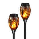 Kit 2 Tochas Solar P ZON Luminária solar de LED com Efeito Chama para Decoração de Jardim