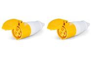Kit 2 Tomada Acoplamento 2p+t 16a Amarelo 4h 110/130v Omg 3054