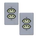 Kit 2 Tomada Dupla 250V Com Placa 10A Pial Legrand 54345