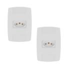 Kit 2 Tomada Elétrica Branca 2P+T 20A 250V Placa Espelho 4x2