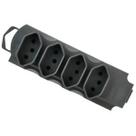 Kit 2 tomada em barra quadrupla10/20a p/ extensão 2p+t preto