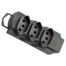 Kit 2 tomada em barra tripla 10/20a p/ extensão 2p+t preto