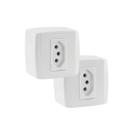 Kit 2 Tomada Sobrepor Externa 10A 2P+T 250V Branco ilumi