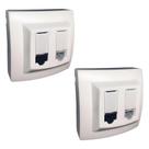Kit 2 Tomada Sobrepor Rj45 + Rj11 Cat6 Branca Pial 675049 Kit 2 Tomada Sobrepor Rj45 + Rj11 Cat6 Branca Pial 675049