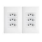 Kit 2 Tomada Tripla 20a Habitat Branco Fame 3127