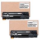 kit 2 toner compatível 2K CB435A para impressora HP M1217