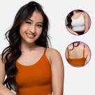 Kit 2 Top Cropped Alça Fina Bojo Removível S/Costura Impllus
