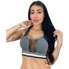Kit 2 Top Fitness Academia Sem Bojo Com Tela Tule Transparência Feminino Adulto