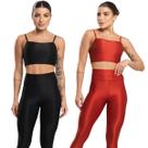 KIT 2 Top Fitness Esmeralda Bella Fiore Roupa Para Academia Treino Moda Feminina Musculação Tamanho:GGCor:Preto+vermelh