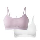 KIT 2 TOP Menina Moça Bojo Removível Conforto Alça Regata COR:BEGE-BRANCOTAMANHO:12-14 anos