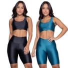 KIT 2 Tops e Bermuda New Zig 3D WLS Modas Conjunto de Academia Treino Moda Fitness Feminina KIT 2 Tops e Bermuda New Zig 3D WLS Modas Conjunto de Academia Treino Moda Fitness Feminina