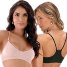 Kit 2 Tops Zee Rucci Nadador Sem Bojo Alça Fina Sem Costura Kit 2 Tops Zee Rucci Nadador Sem Bojo Alça Fina Sem Costura