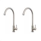 kit 2 torneira de cozinha bancada 1/4 de volta inox escovado