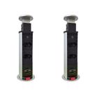 Kit 2 Torres de Tomada Multiplug 2 tomadas com 2 entradas USB