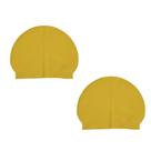 Kit 2 Touca de Natação Látex Impermeável Amarelo Unissex Mor