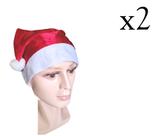 Kit 2 Toucas de Cetim Natalinas Gorro Papai noel Fantasia