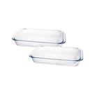 Kit 2 Travessa Assadeira de Vidro Borossilicato Retangular Forno Servir 2,2l Kit 2 Travessa Assadeira de Vidro Borossilicato Retangular Forno Servir 2,2l