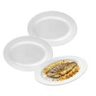 Kit 2 Travessa Bandeja Oval Rasa Opaline Branco 35cm Servir