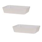 Kit 2 Travessa Com Friso LE CHEF 27,5x19x6Cm Branca Kit 2 Travessa Com Friso LE CHEF 27,5x19x6Cm Branca