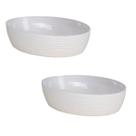Kit 2 Travessa Oval Com Friso LE CHEF 33,5X23,5X6Cm Branca Kit 2 Travessa Oval Com Friso LE CHEF 33,5X23,5X6Cm Branca