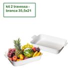 Kit 2 Travessa Saladeira Petisqueira Retangular c/ Alça 35,5X21,5X8,5 CM