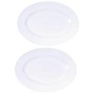 Kit 2 Travessas de Porcelana Branca Oval 32x25cm Tramontina Baixela Maria Augusta