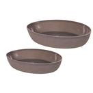 Kit 2 Travessas Ovais Plasútil Gourmet Cinza Marmorizado P e M
