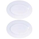 Kit 2 Travessas Ovais Porcelana Baixela Tramontina 40x29cm Maria Augusta Restaurante
