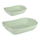 Kit 2 Travessas Plástico Retangular Bend Tray 400 e 800ml Kit 2 Travessas Plástico Retangular Bend Tray 400 e 800ml