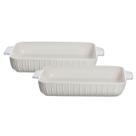 Kit 2 Travessas Refratárias 3L Porcelana Branca Assar Servir 37cm Blanc New Bone China