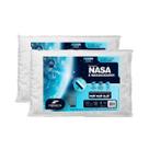 Kit 2 Travesseiro Nasa E Massageador Baixo 11cm Fibrasca Cor Branco