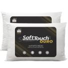 Kit 2 Travesseiro Soft Touch Ouro Antialérgico Lavável Fibra Inteligente