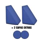 Kit 2 Travesseiro Triangular Encosto Espuma Antirefluxo Apoio Costas Anatômico Leitura + Capa Extra