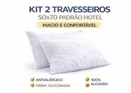 Kit 2 Travesseiros 50x70 Antialergico Fibra Siliconada