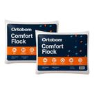 Kit 2 Travesseiros 60x40cm Ortobom Confort Flock