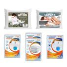 Kit 2 Travesseiros Confort e ART200 e Protetor Queen e King