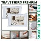 Kit 2 Travesseiros Luxo Confort Royal Toque de Plumas Linha Hotelaria 850g