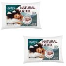 Kit 2 Travesseiros Natural Látex Extra Alto Duoflex 200 Fios C/ Capa Removível Kit 2 Travesseiros Natural Látex Extra Alto Duoflex 200 Fios C/ Capa Removível