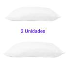 Kit 2 Travesseiros Orto de Cabeça Fibra Poliéster Capa de Percal Micro 200