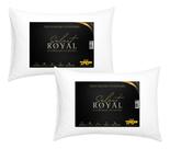 Kit 2 Travesseiros Select Royal Toque De Plumas Linha Hotel Cor Branco